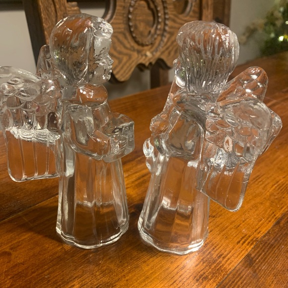 🔥 Vintage Solid Glass Angels Candlesticks🔥 - Picture 1 of 11